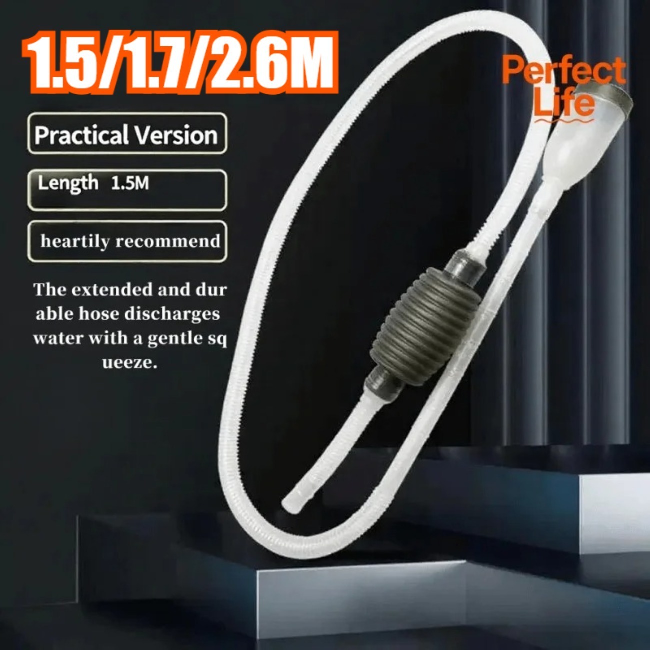 Marine Aquarium Vacuum - 1.5/1.7/2.6m Akvaryum Manuel Su Değiştirici Balık