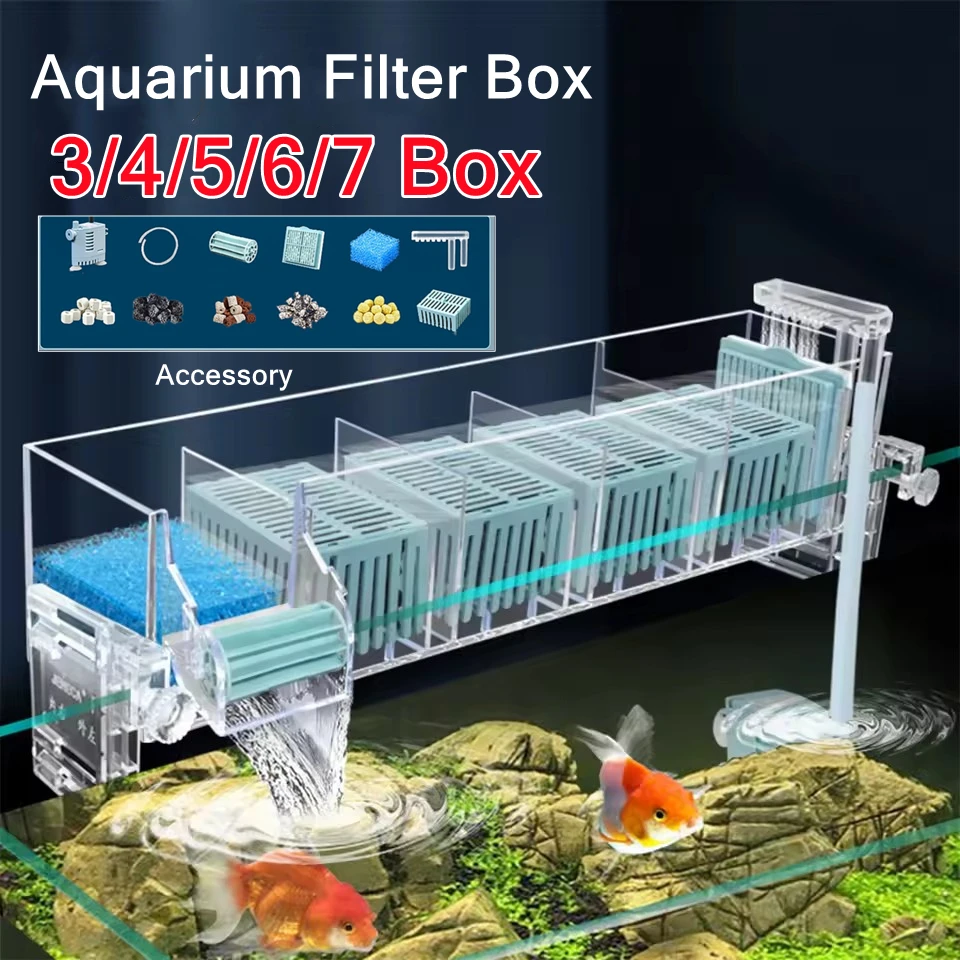 Marine Aquarium Overflow Box - 220V Akvaryum Duvara Monte Şelale Filtre