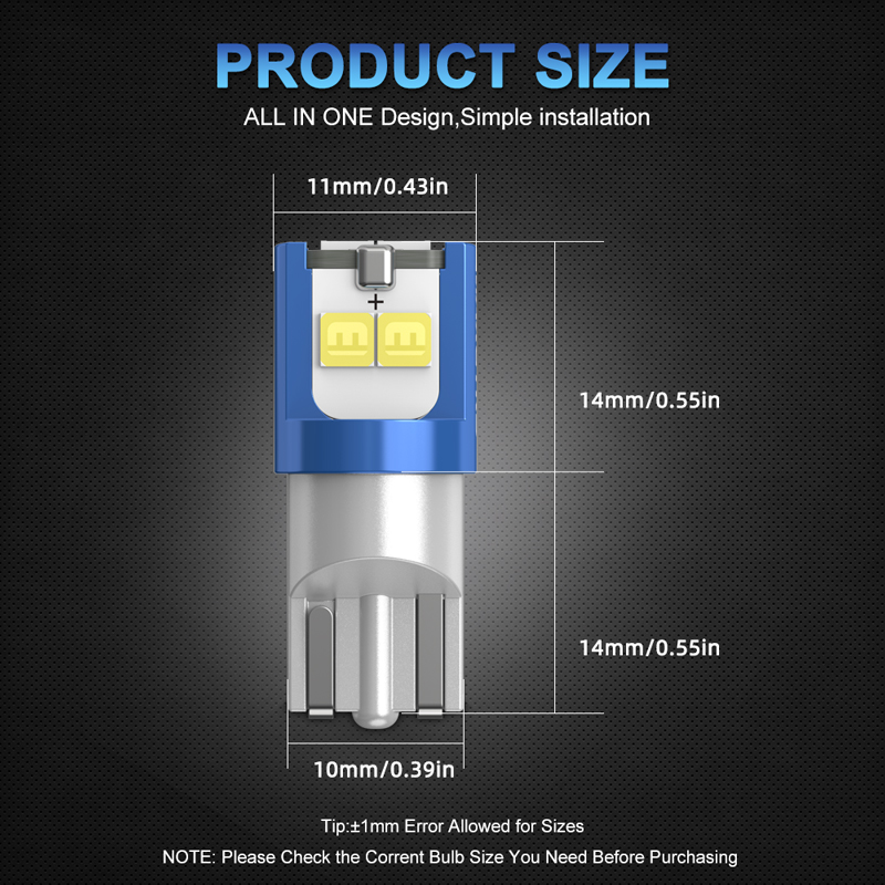 10x 194 168 T10 LED W5W LED Am - Actinic Blue Led incelemesi ve fiyatı