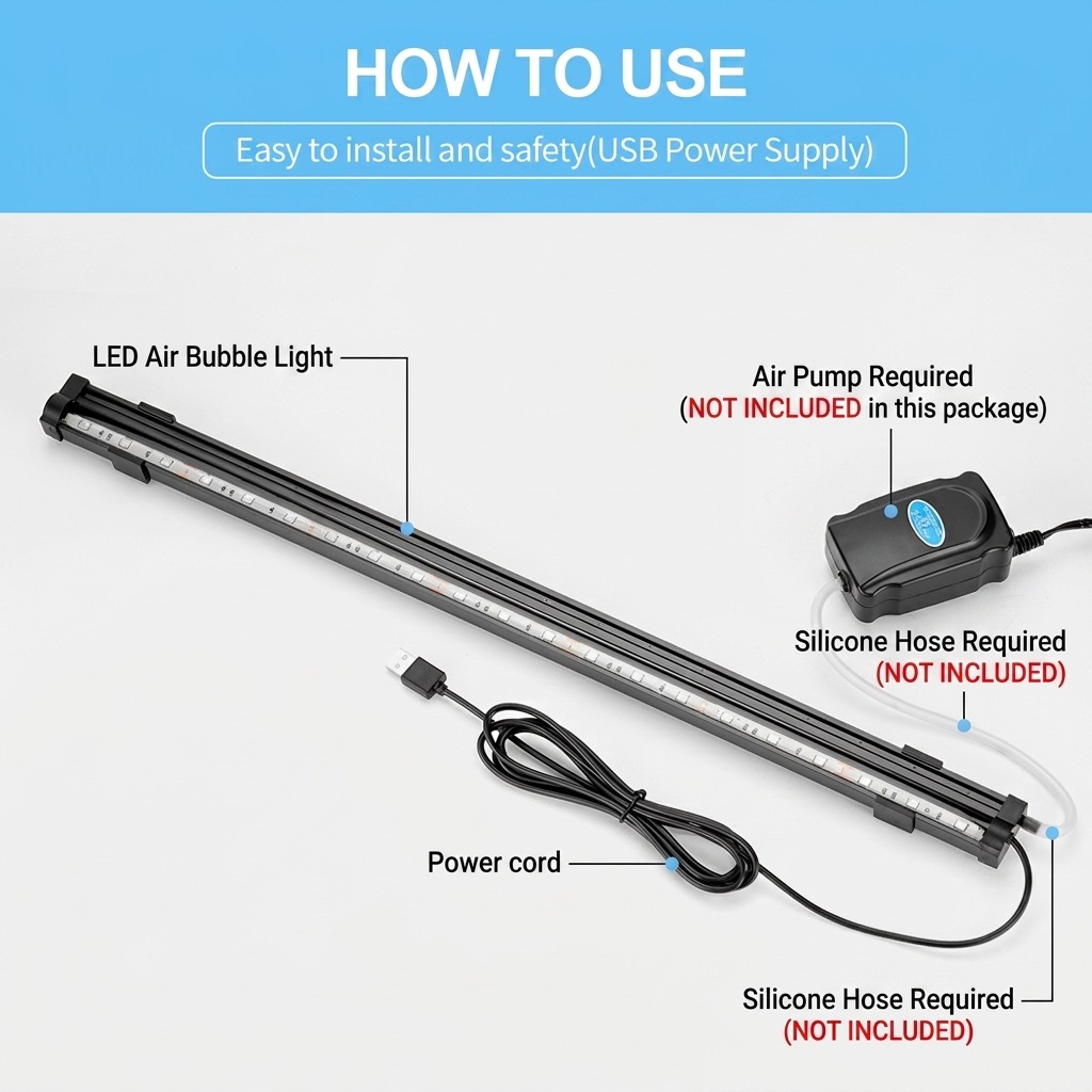 USB LED Akvaryum Hava Kabarcığ - Aquarium Marine Lights incelemesi ve fiyatı